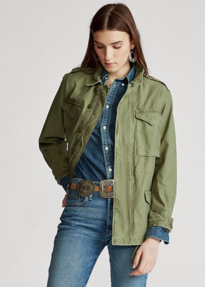 Chaquetas Polo Ralph Lauren Mujer Verde Oliva - Signature Military - SNEQG1756